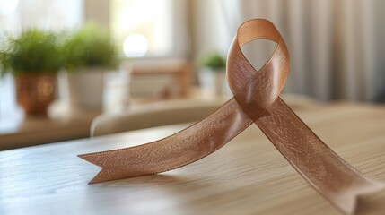 Promoting awareness for neurological disorders via a campaign featuring brown ribbons. Concept: Neurological Disorders, Brown Ribbon Campaign, Awareness, Support, Mental Health