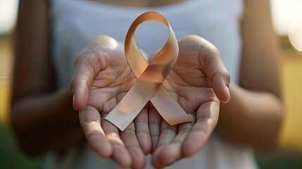 Promoting awareness for neurological disorders via a campaign featuring brown ribbons. Concept: Neurological Disorders, Brown Ribbon Campaign, Awareness, Support, Mental Health