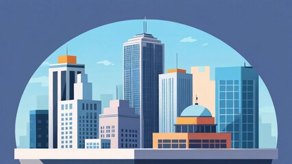 Naklejka premium city skyline vector illustration