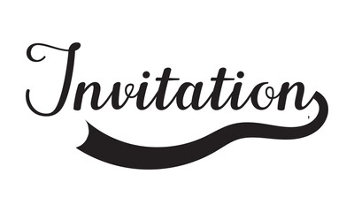 Handwritten modern brush calligraphy Invitation isolated on white background. Vector illustration. EPS 10
