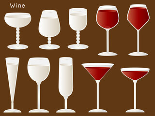 ワイン■赤ワインと白ワインのイラスト
