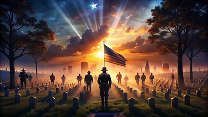 Memorial Day. American flag national holiday. Independence Day. America celebration