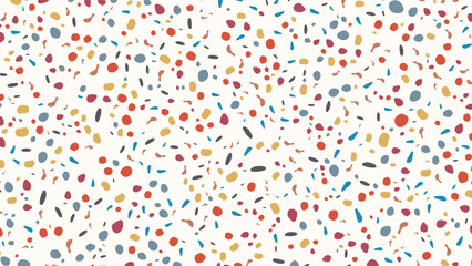 Obraz premium SEAMLESS HAND DRAWN DOODLE BLOB SHAPES PATTERN TEXTURE COLORFUL TEMPLATE ABSTRACT BACKGROUND TRENDY DESIGN VECTOR