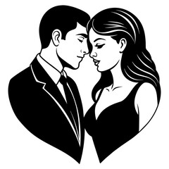 romantic vector silhouette illustration