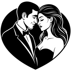 romantic vector silhouette illustration