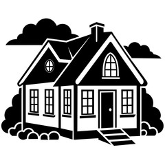 house vector silhouette illustration