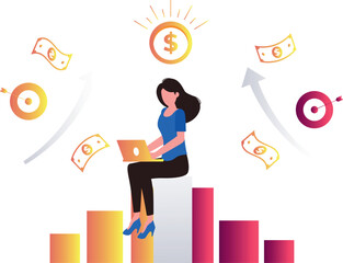 The girl is working on business objectives.