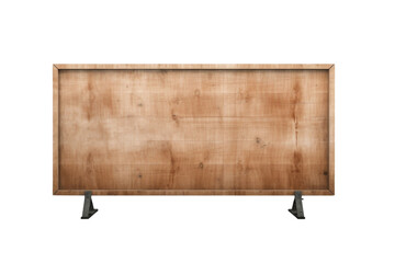 Blank wooden billboard isolated on transparent background.