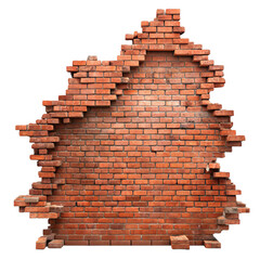 Damaged Red Brick Wall with Transparency