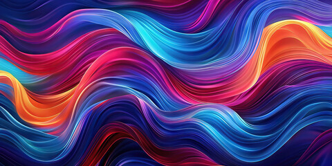 Obraz premium Wave of Joy: Curving lines in varying thicknesses, creating a wave-like pattern that conveys a sense of movement and joy