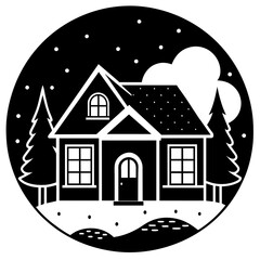 house vector silhouette illustration