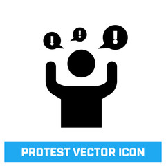 Protest or Anger - vector icon. Person in anger.