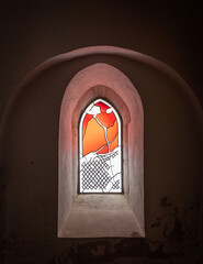 the old window in a church