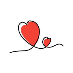 Heart Vector Continuous Line Art