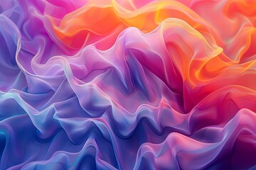 Obraz premium The image is a colorful abstract background. It has a wavy pattern and a gradient of colors, including blue, purple, pink, and orange.