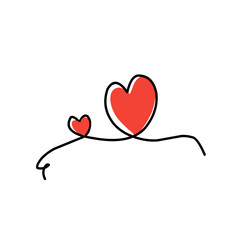 Heart Vector Continuous Line Art