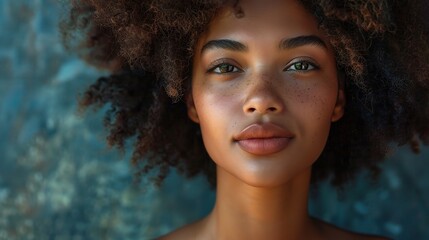 confident woman, her gaze steady and unwavering, radiating strength and determination