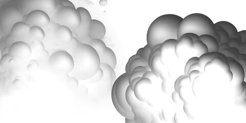 Grey smoke explosion on black background, abstract smoke cloud background, bubble smoke cloud.