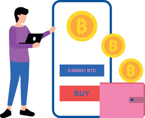 The guy is buying bitcoins.