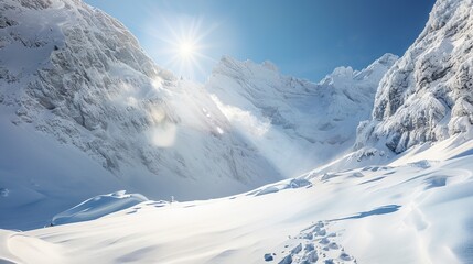 snow covered mountains