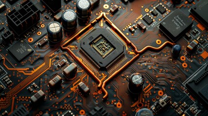 Fototapeta premium Close-up of a Computer Circuit Board