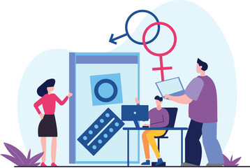 Employees are working.