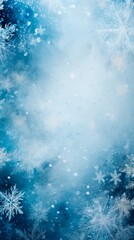 Blue and White Background With Snow Flakes. Generative AI