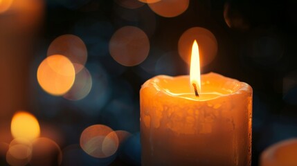 Light of a lit candle The blur effect turns a candle flame into a soft, warm glow.