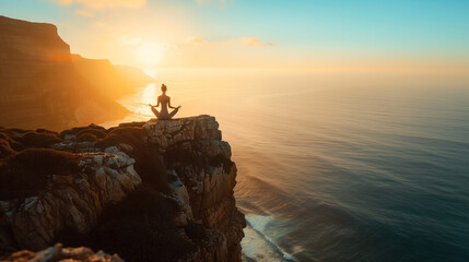 silhouette of a person on a rock