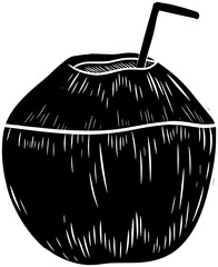 tropical illustration drink silhouette summer logo fruit icon leaf outline tree palm coconut nature holiday juice green coco water shape beach flower food for vector graphic background