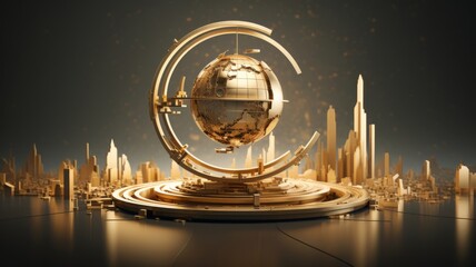 golden globe on a surface