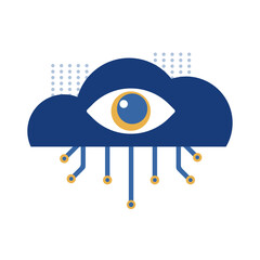 Cloud computing icon. Illustration of the hosting storage. Perfect vector graphics.