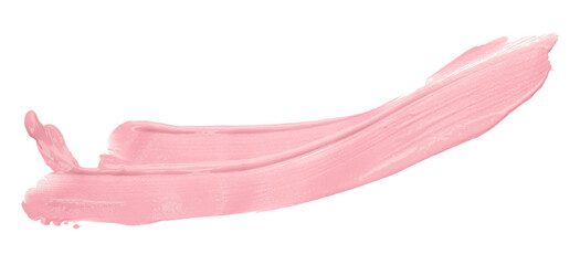 Pink brush strokes isolated on transparent background.