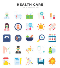 HEALTH CARE icons set for website and mobile site and apps.