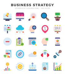 Set of Business Strategy icons. Vector Illustration.