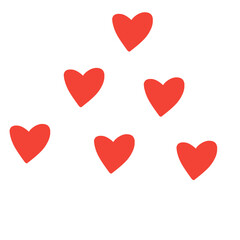 Red heart shape seamless pattern