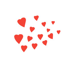 Red heart shape seamless pattern