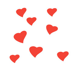 Red heart shape seamless pattern