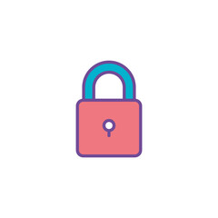 Lock icon design with white background stock illustration