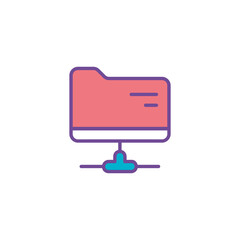 Folder Network icon design with white background stock illustration