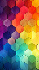 Geometric LGBTQ texture with rainbow triangles and hexagons, clean lines and modern style, perfect for contemporary pridethemed designs and digital art