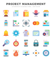 Project Management icons set. Vector illustration.