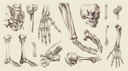 Fototapeta premium Educational diagram showing different types of human joints.
