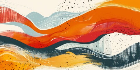 Abstract Painting with Dynamic Lines and Bold Colors