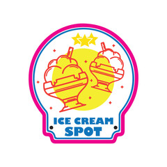 ice cream logo design vector for graphic designer or shop 