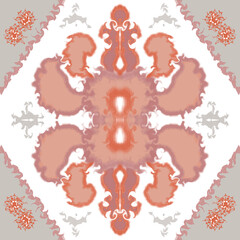 Ikat floral paisley embroidery seamless pattern. Ekat geometric ethnic oriental  traditional.Aztec style abstract vector illustration. Design for texture, fabric, clothing, wrapping, decoration.