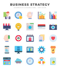 Set of Business Strategy Icons. Simple line art style icons pack.for website and mobile site and apps.