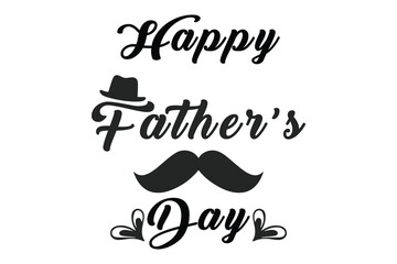 Happy Father's Day card. Flat vector illustration. Happy Father’s Day Calligraphy greeting card. Vector illustration.