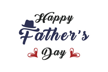 Fathers day concept with hat, glasses and tie on blue background. Fathers day background vector.
