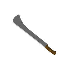 panga machete flat design vector illustration isolated on white background. Military hunting knives, Combat weapon blades. Trapper sword and hunter knife blades. Protection concept. Warrior blades